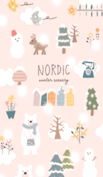 [LINE着せ替え] babypink☆スノーマン北欧風08_1の画像1