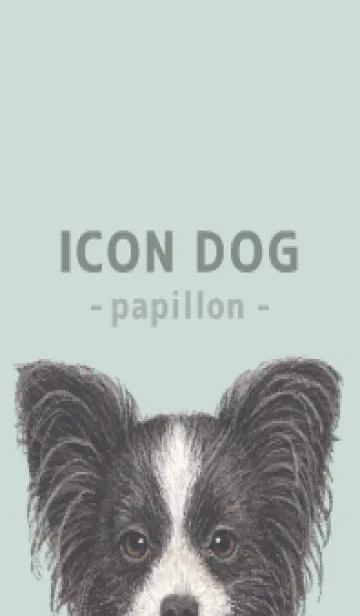 [LINE着せ替え] ICON DOG - パピヨン - PASTEL GR/05の画像1