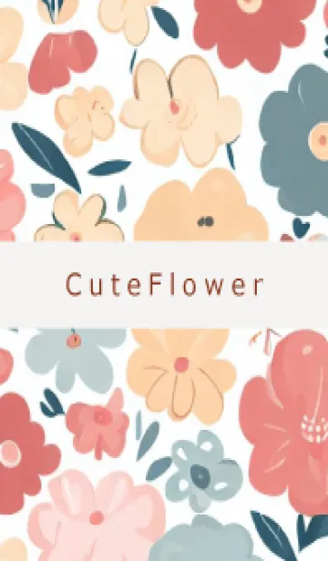 [LINE着せ替え] Cute Flower-Brown-42の画像1