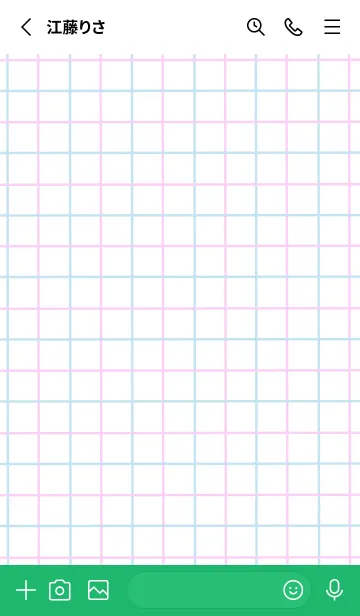 [LINE着せ替え] 2色方眼紙/ピンク&ブルー/グリーン/白の画像2