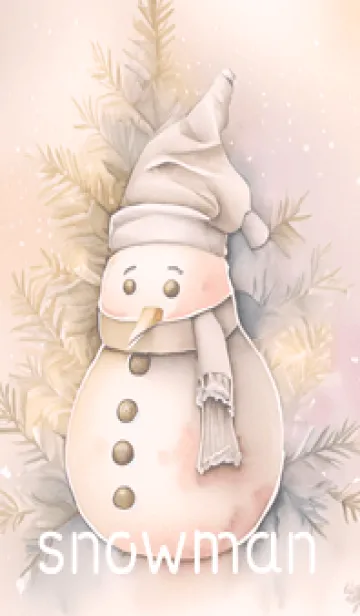 [LINE着せ替え] pink♡snowman10_1の画像1