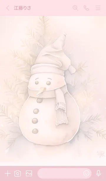 [LINE着せ替え] pink♡snowman10_1の画像2