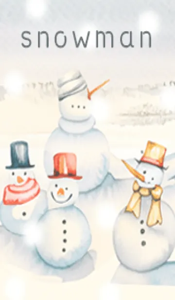 [LINE着せ替え] Gray♡可愛い雪だるま01_1の画像1