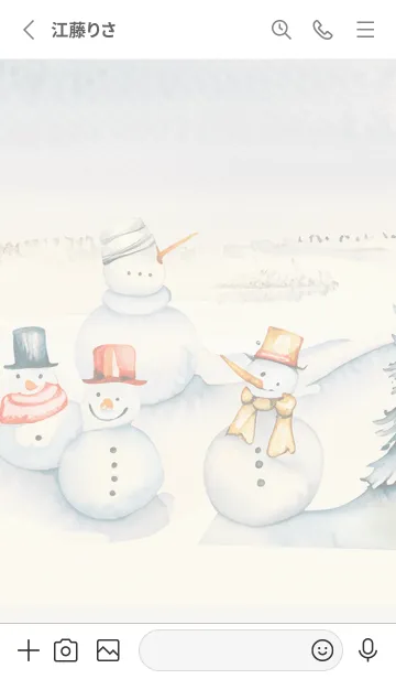 [LINE着せ替え] Gray♡可愛い雪だるま01_1の画像2