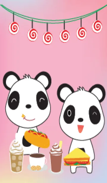 [LINE着せ替え] Simple Cute Panda theme v.4 (JP)の画像1