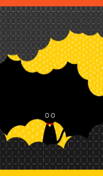 [LINE着せ替え] 暗闇の黒猫 赤と黄色の画像1