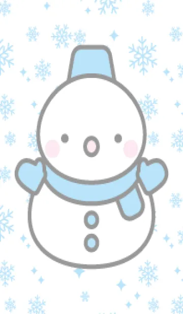 [LINE着せ替え] 水色雪だるま（スノーマン）の着せかえの画像1