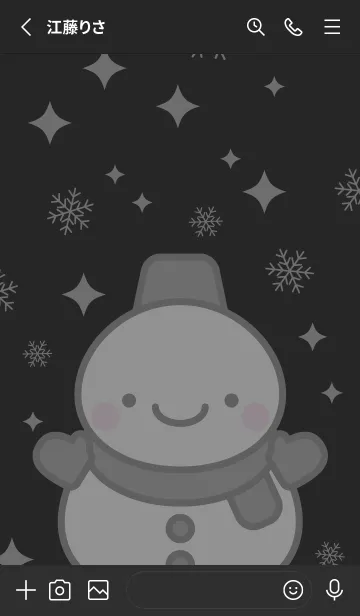 [LINE着せ替え] 黒色雪だるま（スノーマン）の着せかえの画像2