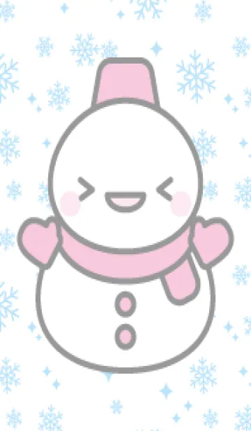 [LINE着せ替え] ピンク色雪だるま（スノーマン）の着せかえの画像1