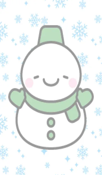 [LINE着せ替え] 緑色雪だるま（スノーマン）の着せかえの画像1