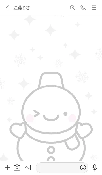 [LINE着せ替え] 白色雪だるま（スノーマン）の着せかえの画像2