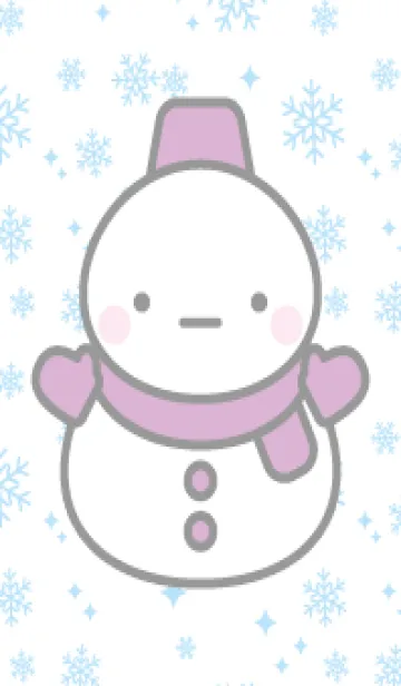 [LINE着せ替え] 紫色雪だるま（スノーマン）の着せかえの画像1