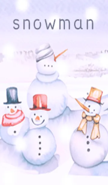 [LINE着せ替え] purple♡可愛い雪だるま12_1の画像1