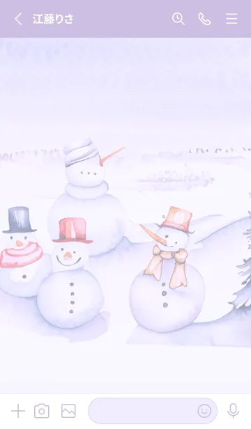 [LINE着せ替え] purple♡可愛い雪だるま12_1の画像2