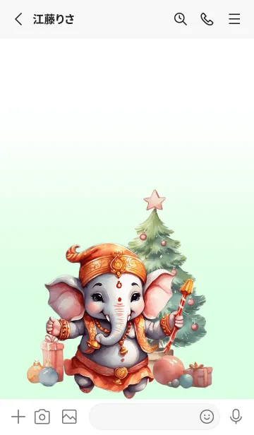 [LINE着せ替え] Love Ganesha in Christmas Theme (JP)の画像2