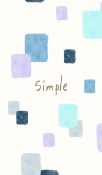 [LINE着せ替え] 水彩 四角 ブルー13の画像1