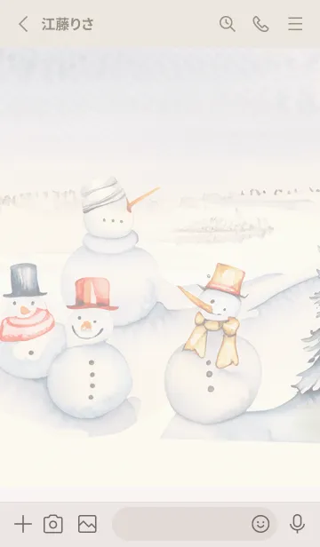 [LINE着せ替え] Greige♡可愛い雪だるま02_1の画像2