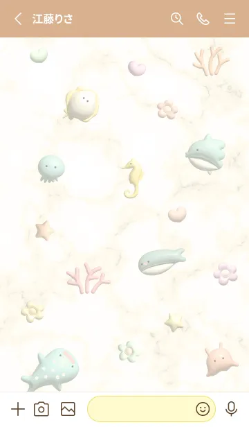 [LINE着せ替え] yellow Sea friends and marble 14_1の画像2