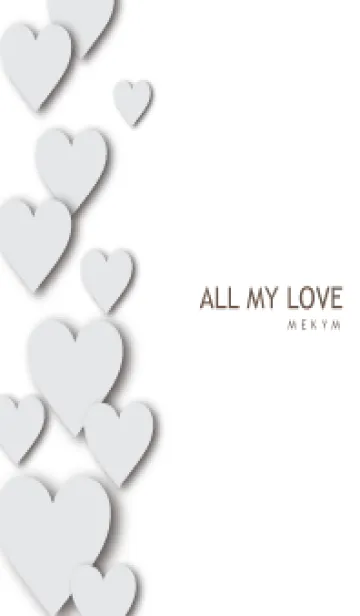 [LINE着せ替え] ALL MY LOVE-WHITE GRAY HEART 15の画像1