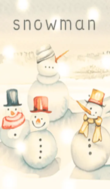 [LINE着せ替え] yellow♡可愛い雪だるま14_1の画像1