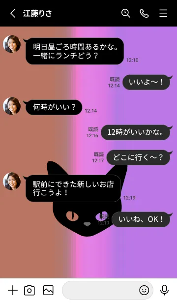 [LINE着せ替え] ブラック キャット 228の画像3