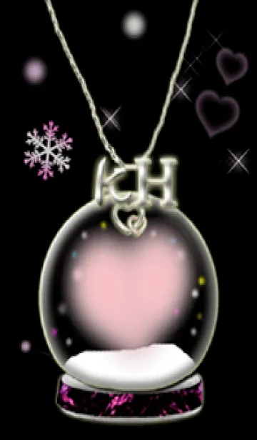 [LINE着せ替え] イニシャル32 K&H  スノードームの画像1