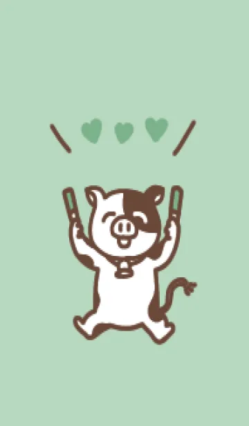 [LINE着せ替え] 推し色うし(green)の画像1