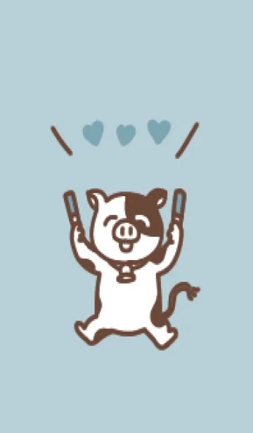 [LINE着せ替え] 推し色うし(light blue)の画像1