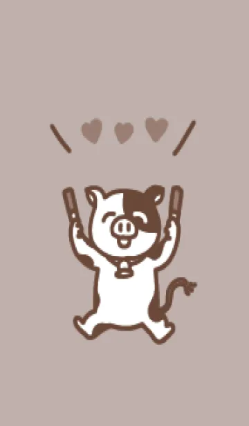 [LINE着せ替え] 推し色うし(brown)の画像1