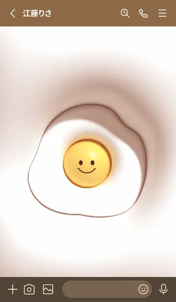 [LINE着せ替え] pinkbrown♡ニコニコ目玉焼き08_1の画像2