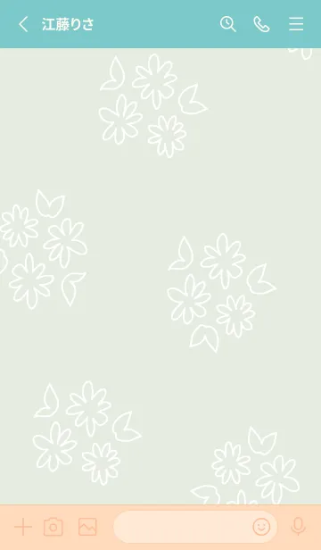 [LINE着せ替え] 白い線の丸い花16の画像2