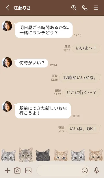 [LINE着せ替え] CATS - アメショ - ベージュグレーの画像3