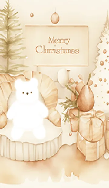 [LINE着せ替え] beige☆クマのクリスマス05_1の画像1