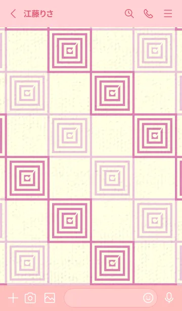 [LINE着せ替え] 和音 市松模様 音符  オーキッドピンクの画像2