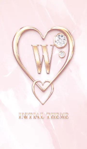 [LINE着せ替え] 【 W 】 Heart Charm & Initial - PBの画像1