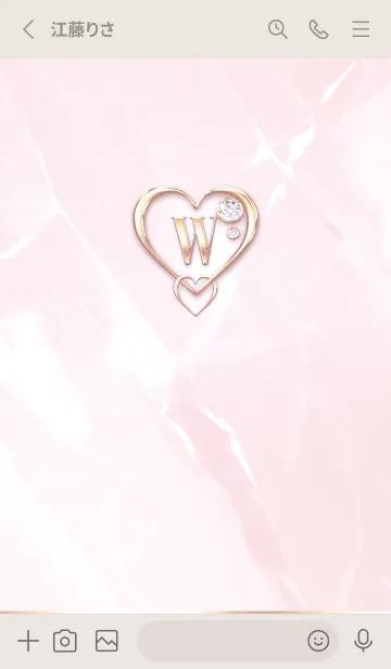 [LINE着せ替え] 【 W 】 Heart Charm & Initial - PBの画像2