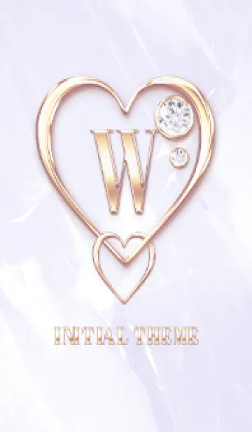 [LINE着せ替え] 【 W 】 Heart Charm & Initial - Purple 1の画像1