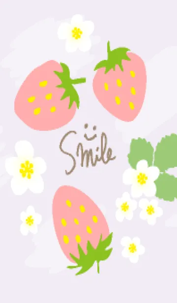 [LINE着せ替え] ピンクいちごと花10の画像1