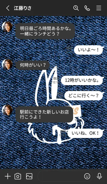 [LINE着せ替え] カラー デニム バニー 99の画像3