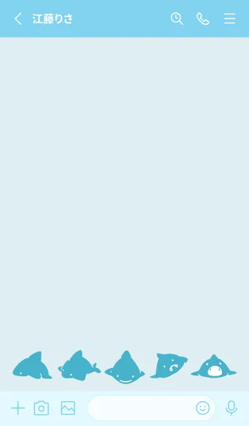 [LINE着せ替え] 水色 : シンプルさめの画像2