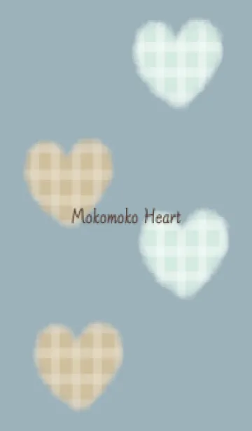 [LINE着せ替え] もこもこハート -ベージュ ブルー- 北欧 2の画像1