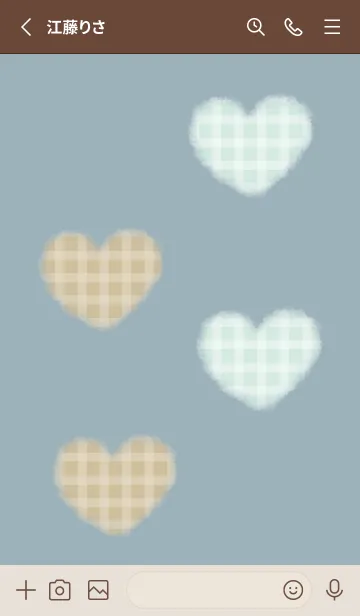 [LINE着せ替え] もこもこハート -ベージュ ブルー- 北欧 2の画像2