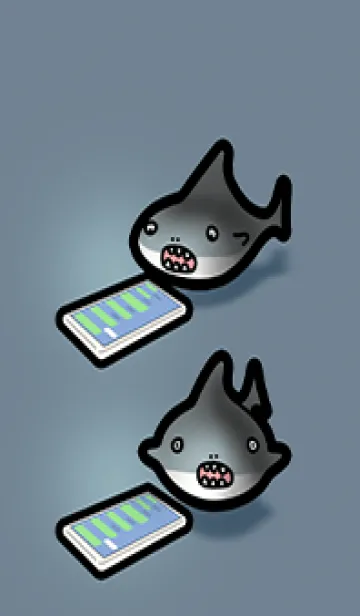 [LINE着せ替え] 返信を待つサメ 2の画像1