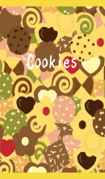 [LINE着せ替え] クッキーがぎゅうぎゅう 黄色の画像1