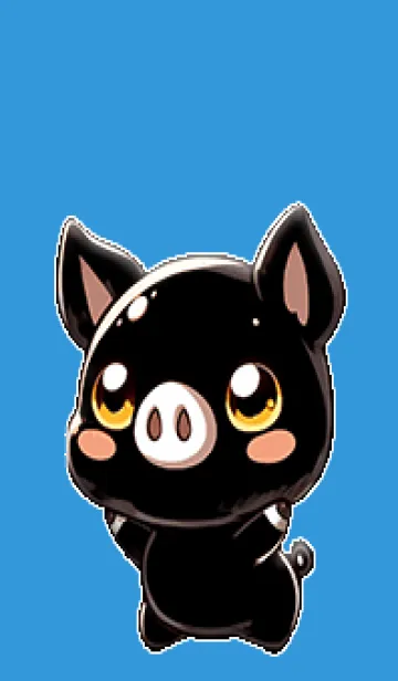 [LINE着せ替え] かわいい黒豚 6の画像1