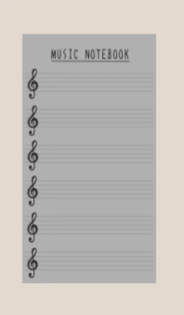音楽カラーノート/グレイ/ベージュの着せ替えメイン画像