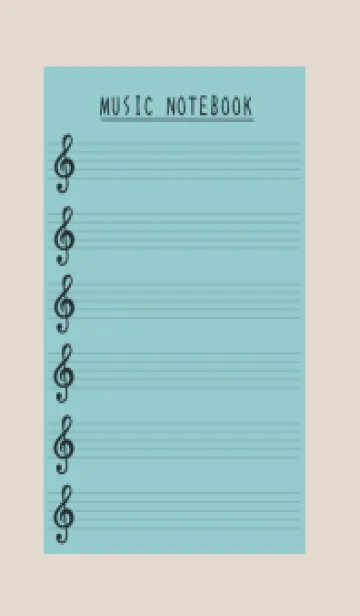 [LINE着せ替え] 音楽カラーノート/くすみミント/ベージュの画像1