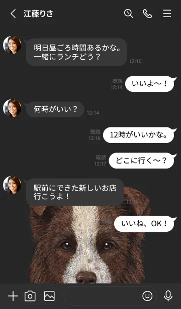 [LINE着せ替え] ICON DOG - ボーダーコリー - BLACK/02の画像3