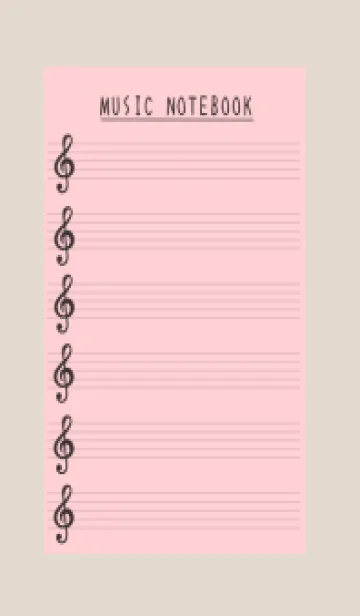 [LINE着せ替え] 音楽カラーノート/ピンク/ベージュの画像1