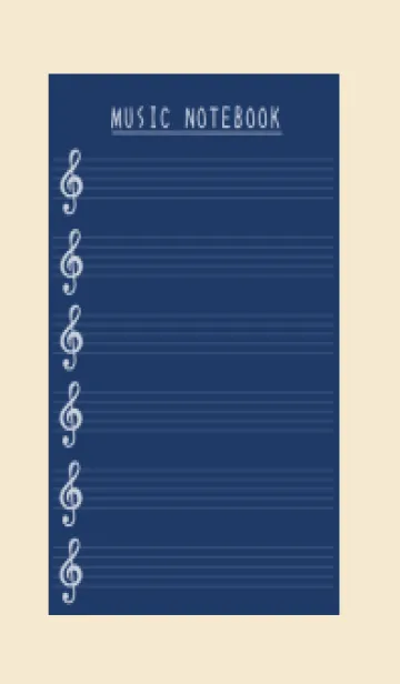 [LINE着せ替え] 音楽カラーノート/ネイビーブルー/ベージュの画像1